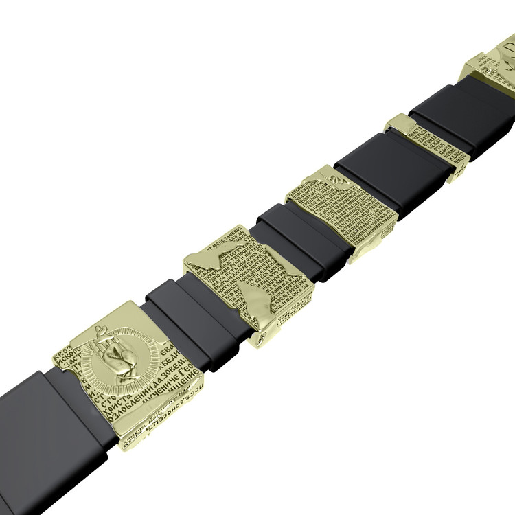 Браслет из зелёного золота c кожаным шнурком