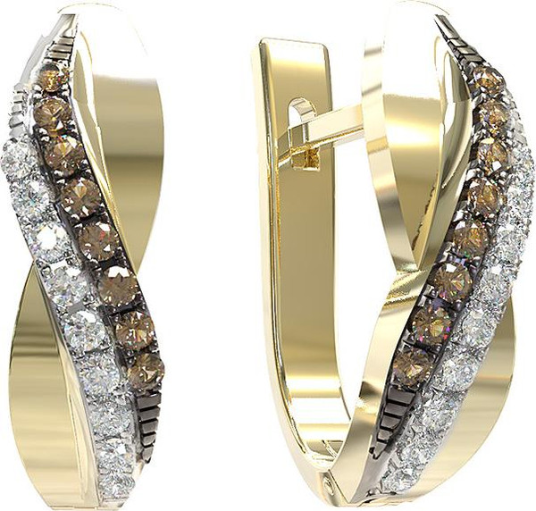 Серьги из лимонного золота c бриллиантами