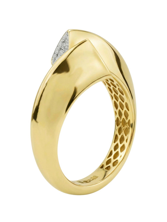 Кольцо из лимонного золота c бриллиантами