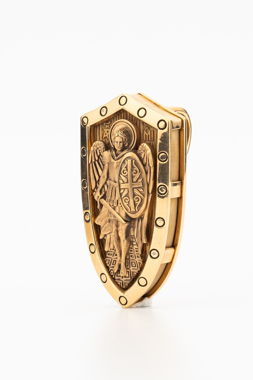 Образок из золота c деревом груши