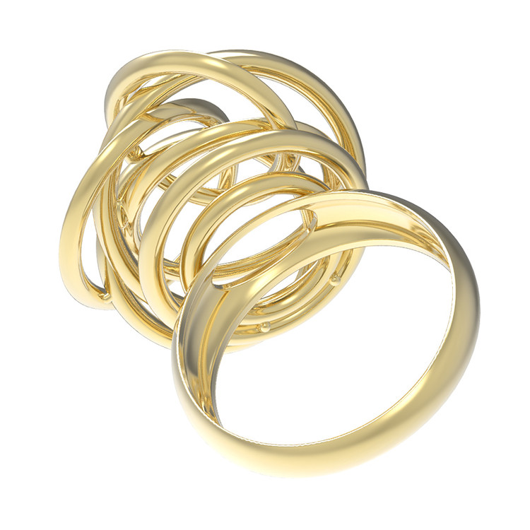 Кольцо из лимонного золота c бриллиантами