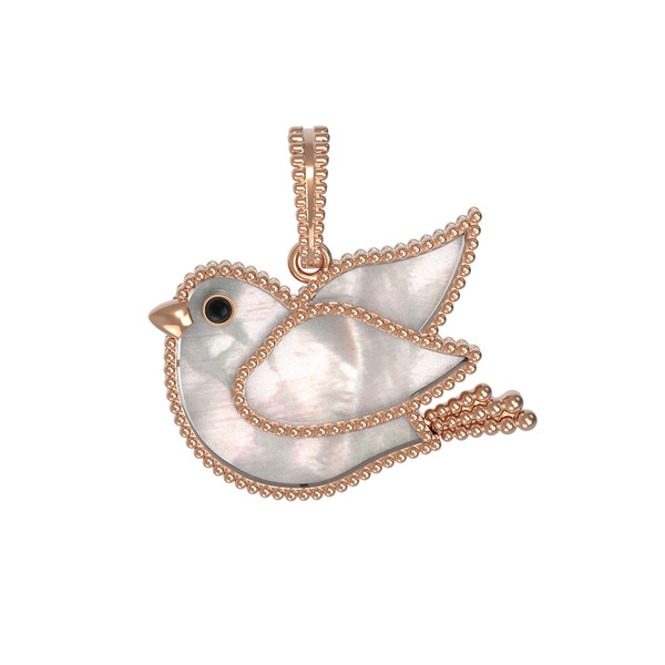 Подвеска из золота c эмаль и перламутром