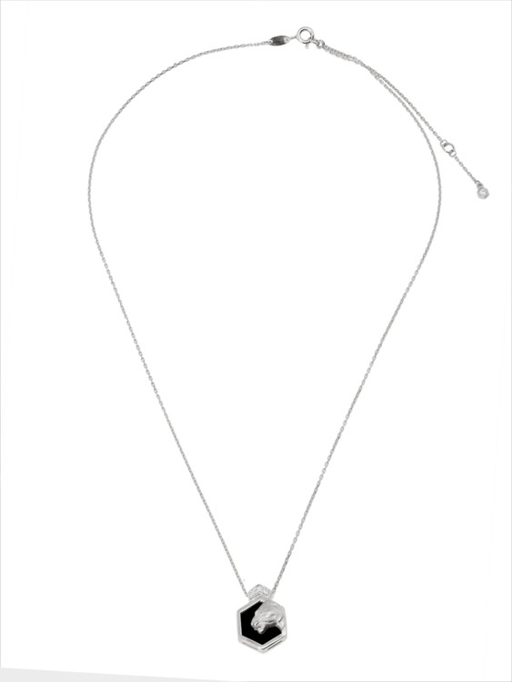 Колье из белого золота c бриллиантами и ониксом