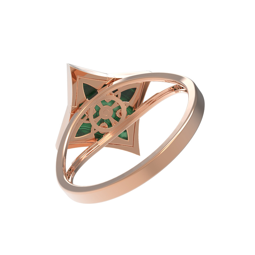 Кольцо из золота c малахитом