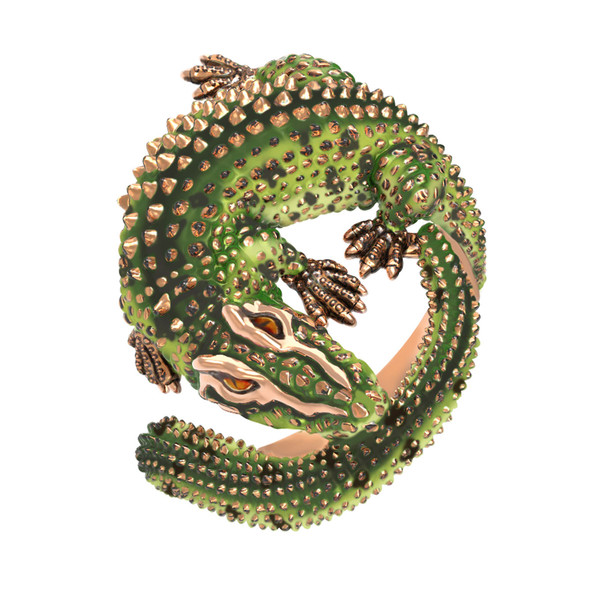 Кольцо из золота c эмаль