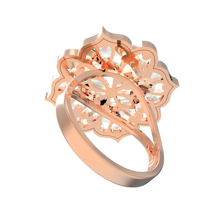 Кольцо из золота c ониксом и перламутром