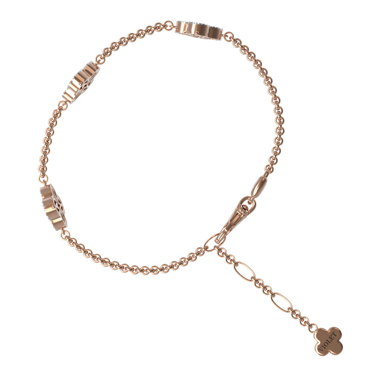 Браслет из золота c бриллиантами, малахитом и перламутром