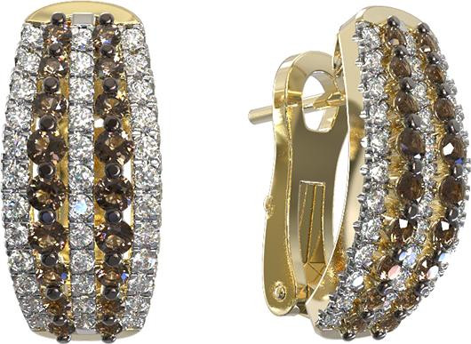 Серьги из лимонного золота c бриллиантами