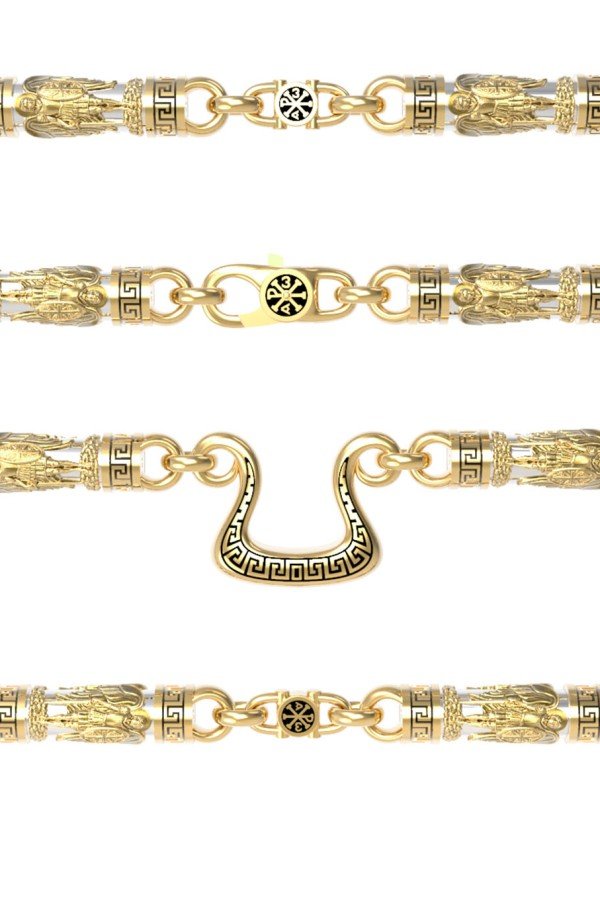 Цепь из лимонного золота c эмаль