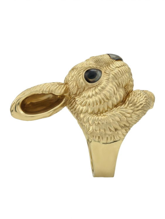 Кольцо из лимонного золота c эмалью