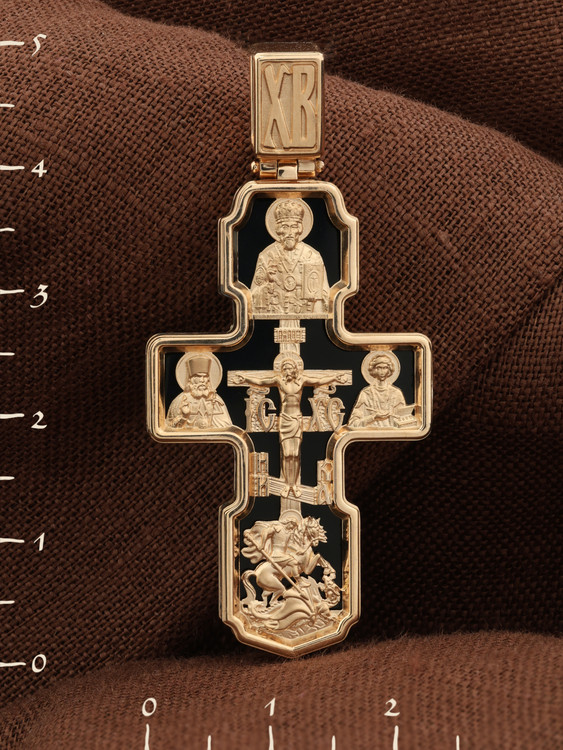 Крест из золота c ониксом