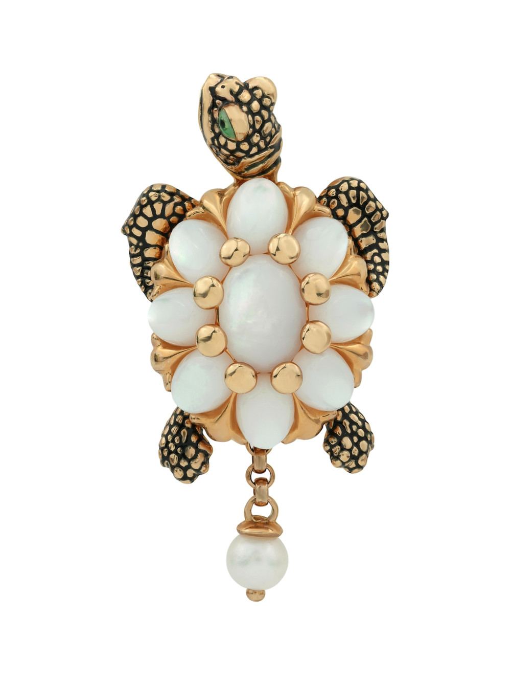 Подвеска из золота c эмаль , жемчугом и перламутром