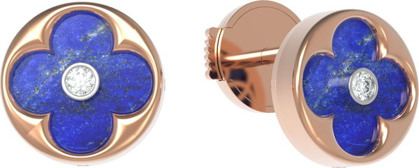 Серьги из золота c бриллиантами и лазуритом