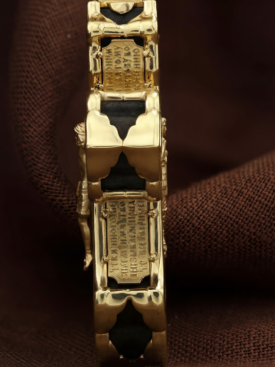 Крест из лимонного золота c эбеновым деревом