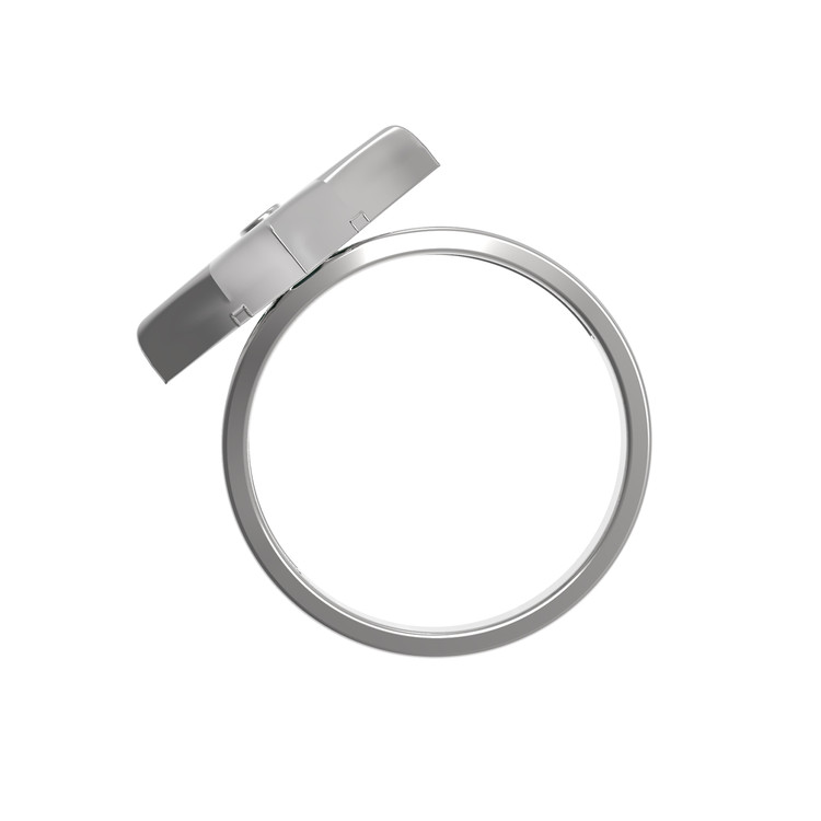 Кольцо из белого золота c бриллиантами и перламутром