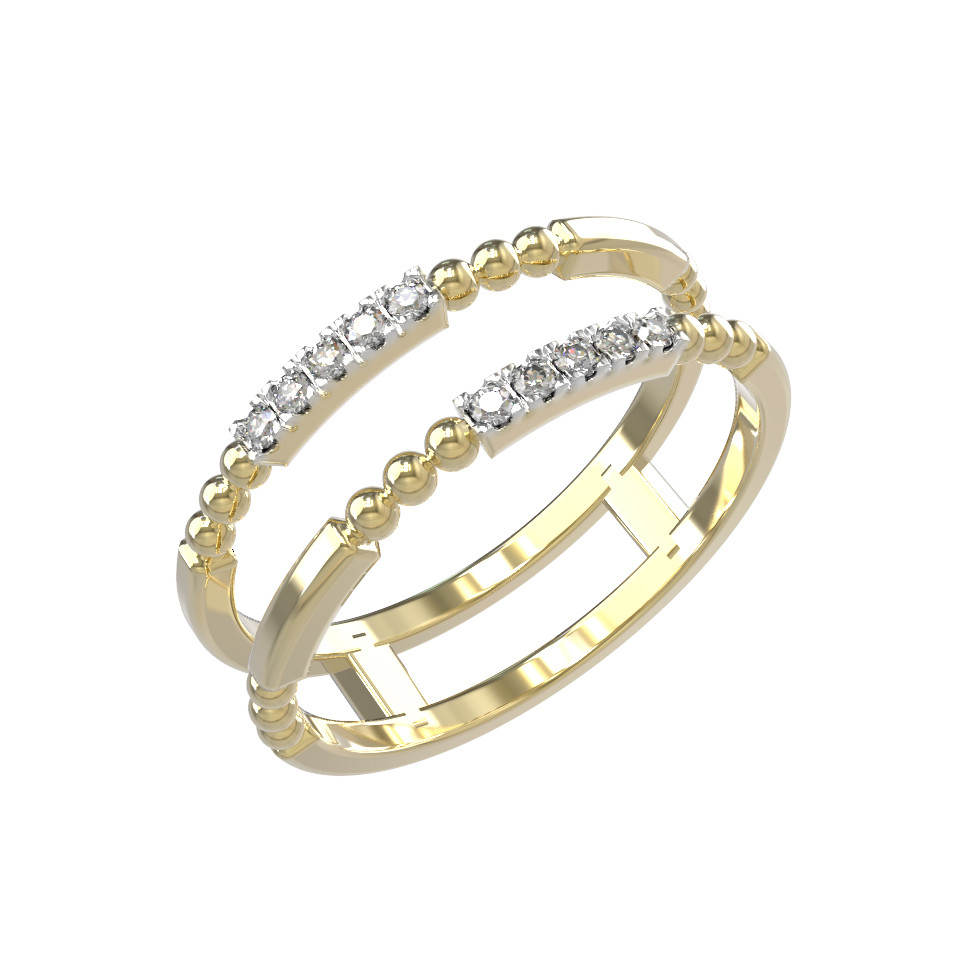 Кольцо из лимонного золота c бриллиантами