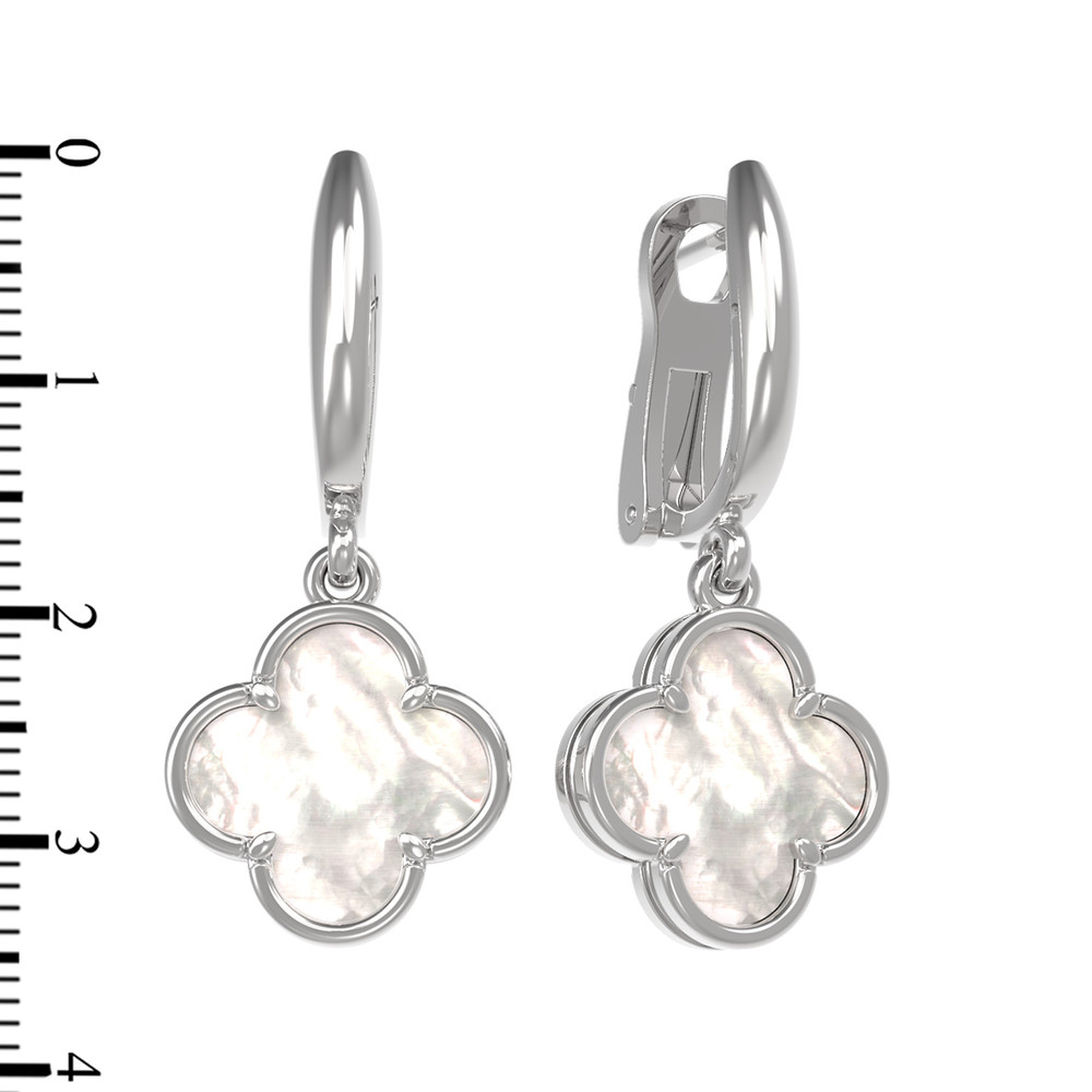 Серьги из белого золота c перламутром