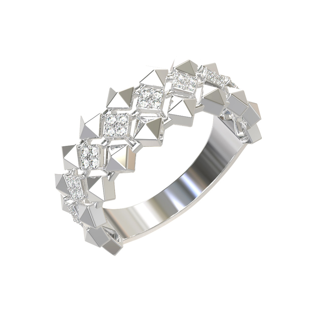 Кольцо из белого золота c бриллиантами