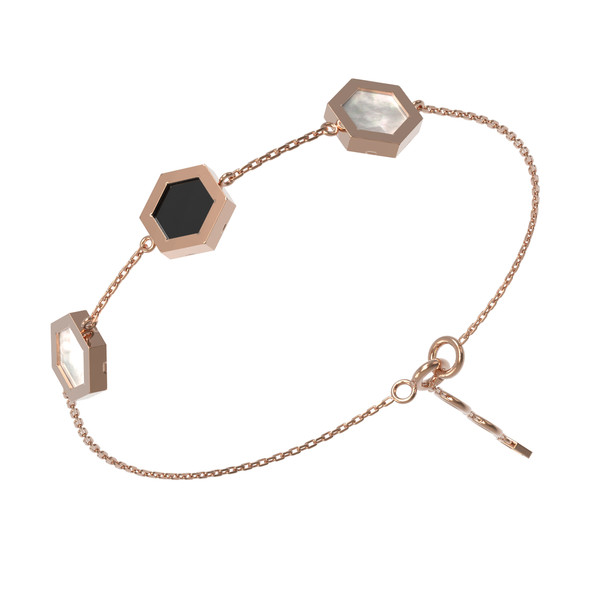 Браслет из золота c ониксом и перламутром