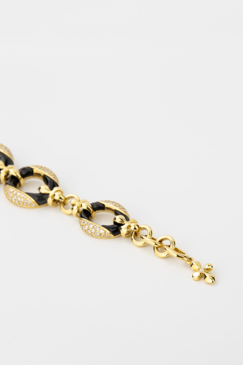 Браслет из лимонного золота c бриллиантами и ониксом