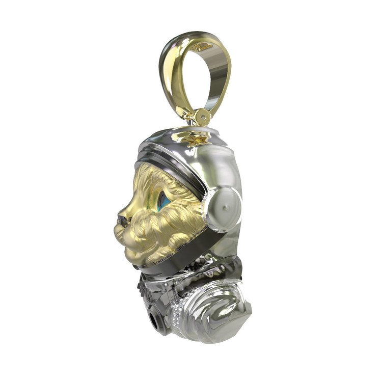 Подвеска из лимонного золота c эмаль , бриллиантами и рубином