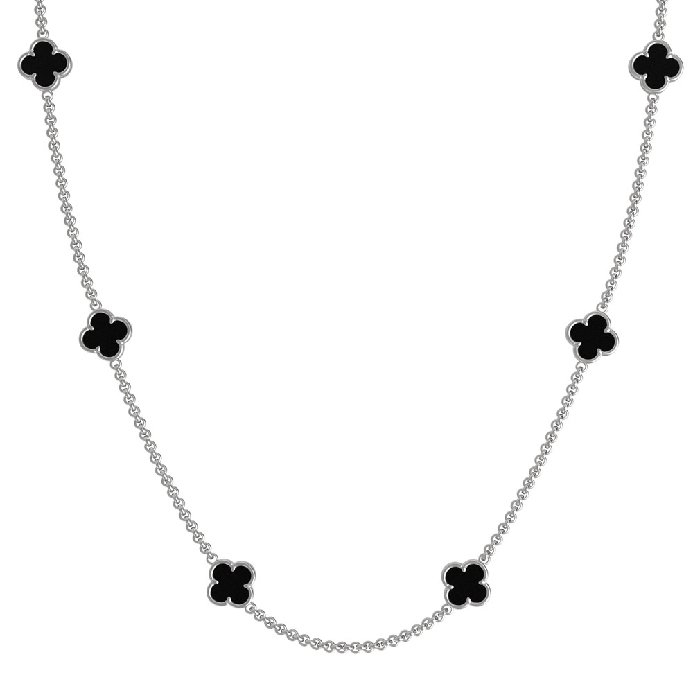 Колье из белого золота c ониксом