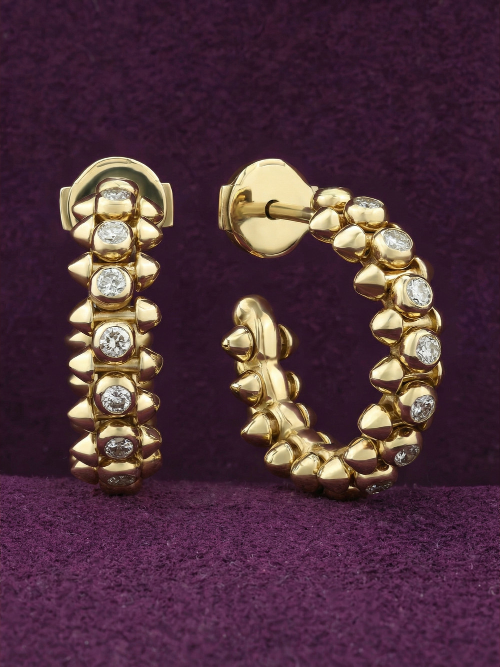 Серьги из лимонного золота c бриллиантами