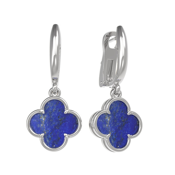 Серьги из белого золота c лазуритом