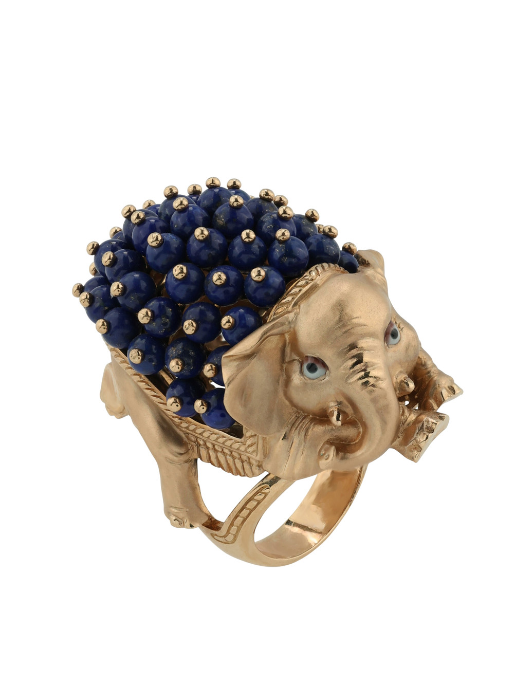 Кольцо из золота c эмалью и лазуритом