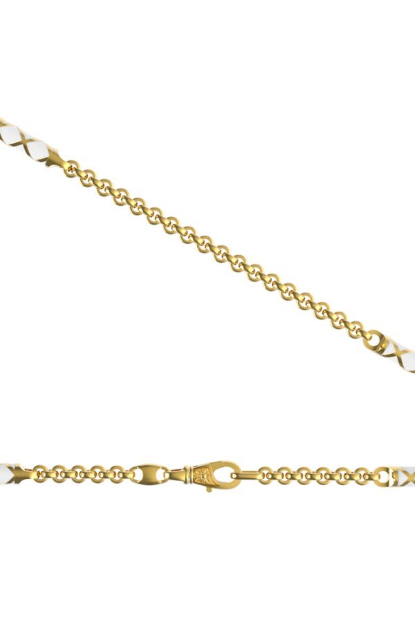 Цепь из лимонного золота c эмаль