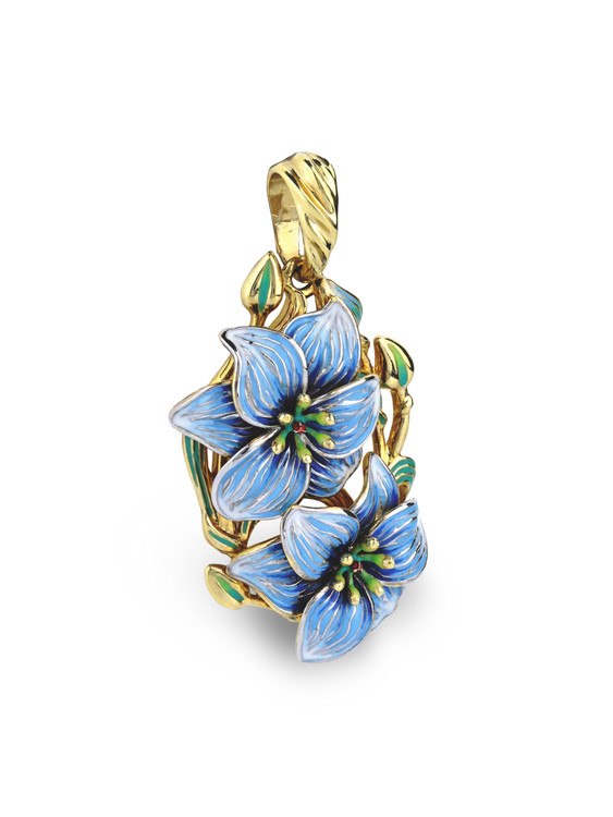 Подвеска из лимонного золота c эмаль