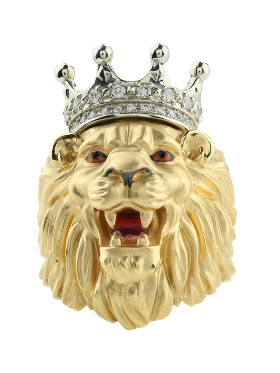 Кольцо из лимонного золота c эмалью и бриллиантами