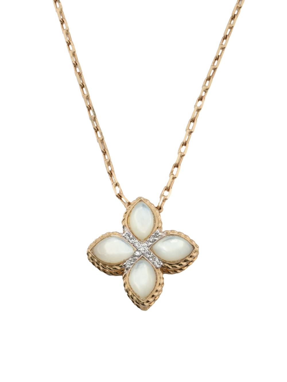 Колье из золота c бриллиантами и перламутром