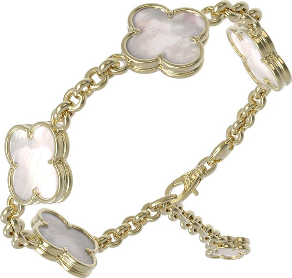 Браслет из лимонного золота c перламутром