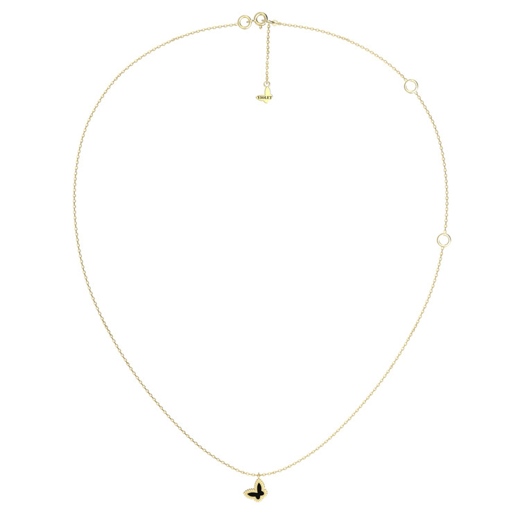 Колье из лимонного золота c ониксом