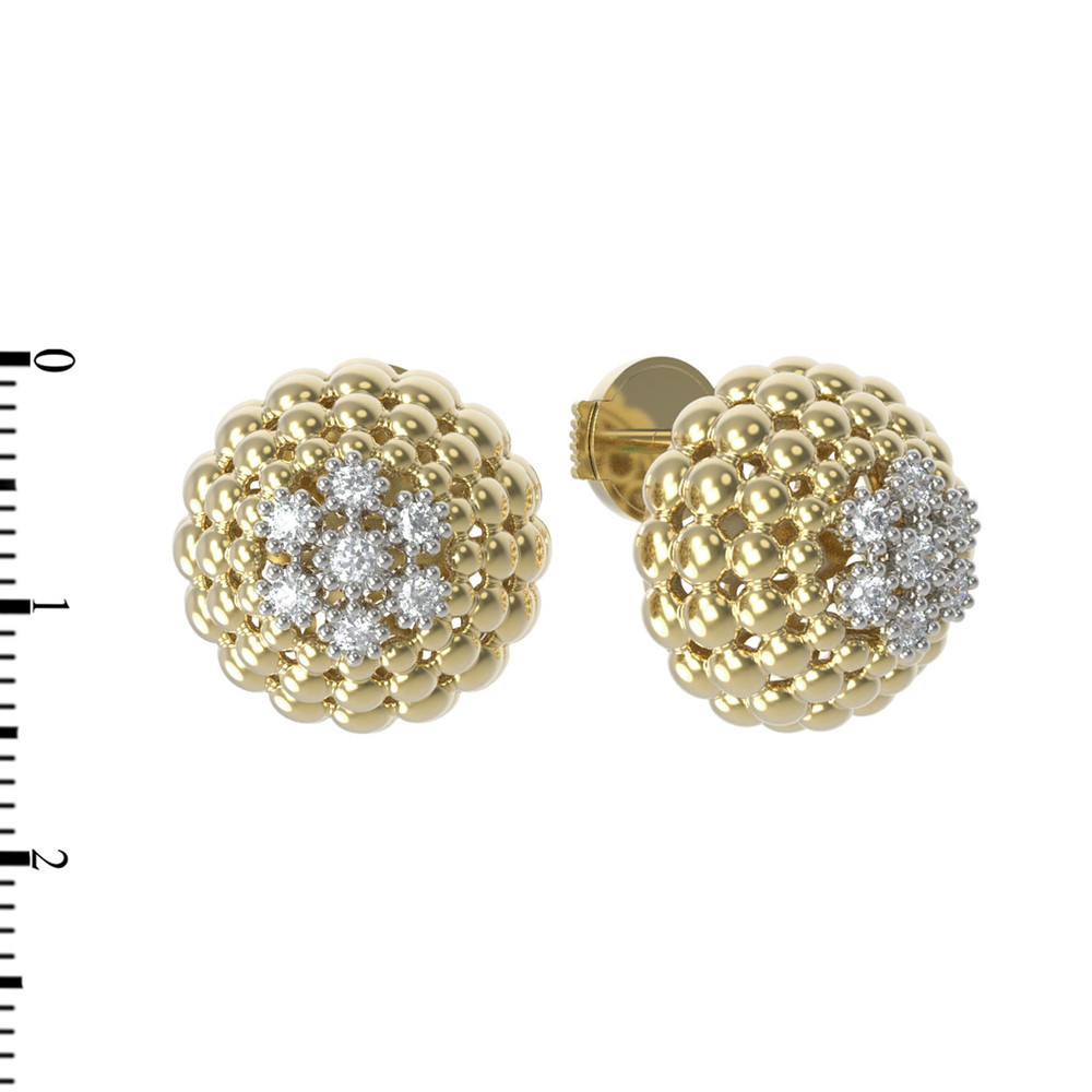 Серьги из лимонного золота c бриллиантами