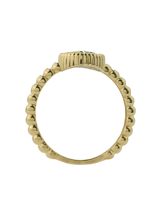 Кольцо из лимонного золота c бриллиантами и лазуритом