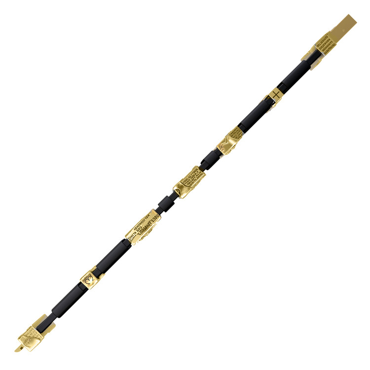 Браслет из лимонного золота c кожаным шнурком