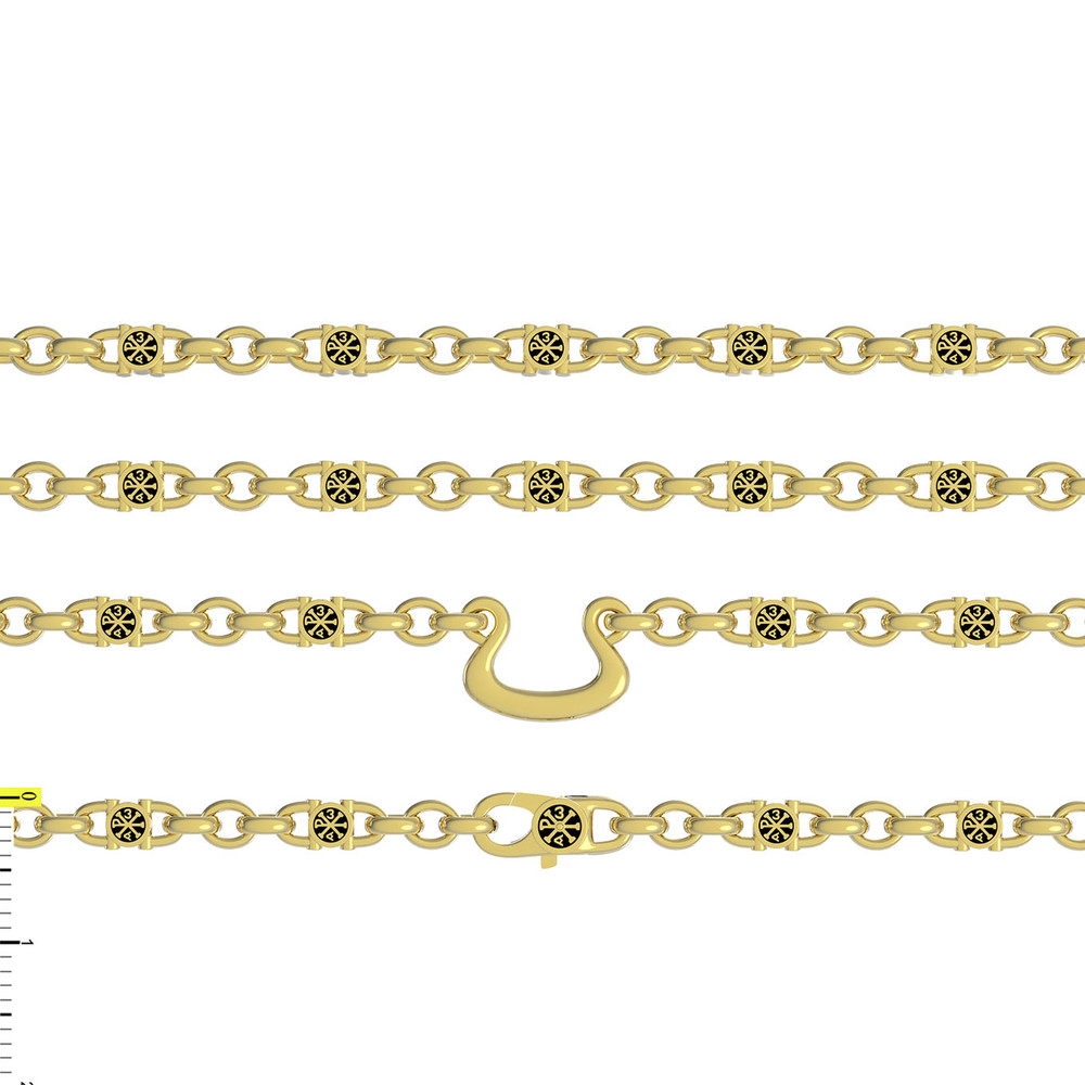 Цепь из лимонного золота c эмаль