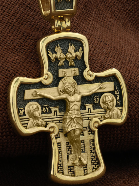 Крест из лимонного золота