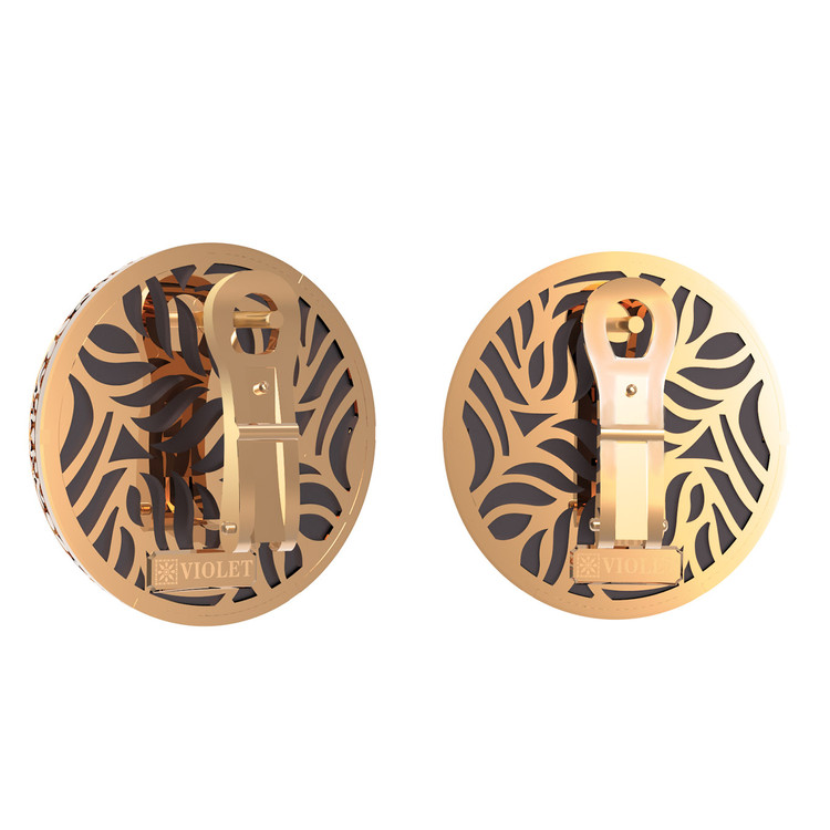 Серьги из золота c эбеновым деревом