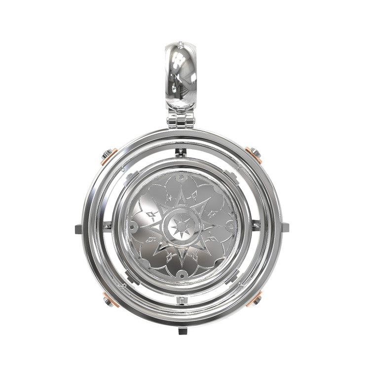 Подвеска из белого золота c эмаль , бриллиантами и ониксом