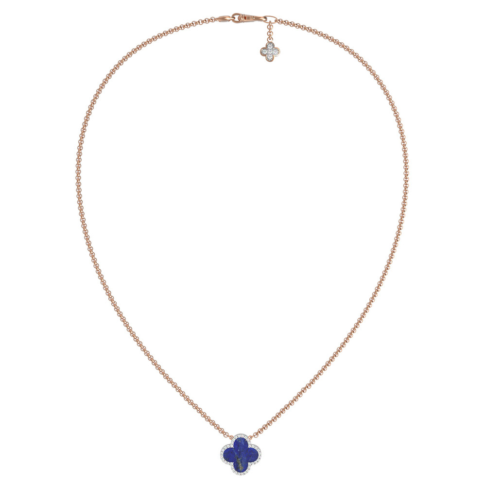 Колье из золота c бриллиантами и лазуритом