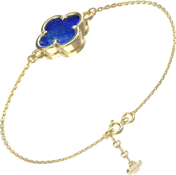 Браслет из лимонного золота c лазуритом