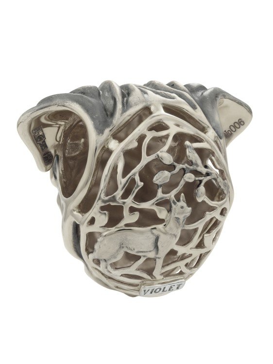 Подвеска из белого золота c эмалью