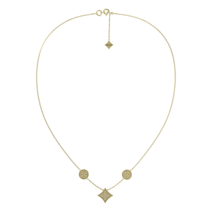 Колье из лимонного золота c бриллиантами