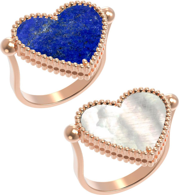 Кольцо из золота c лазуритом и перламутром