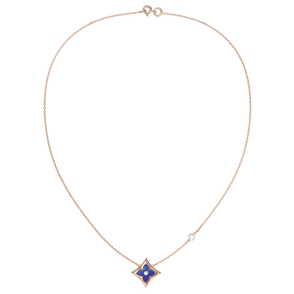 Колье из золота c бриллиантами и лазуритом