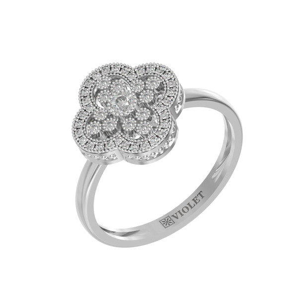 Кольцо из белого золота c бриллиантами