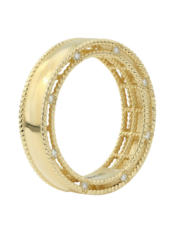 Кольцо из лимонного золота c бриллиантами